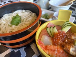 釜揚げうどんとミニ海鮮丼